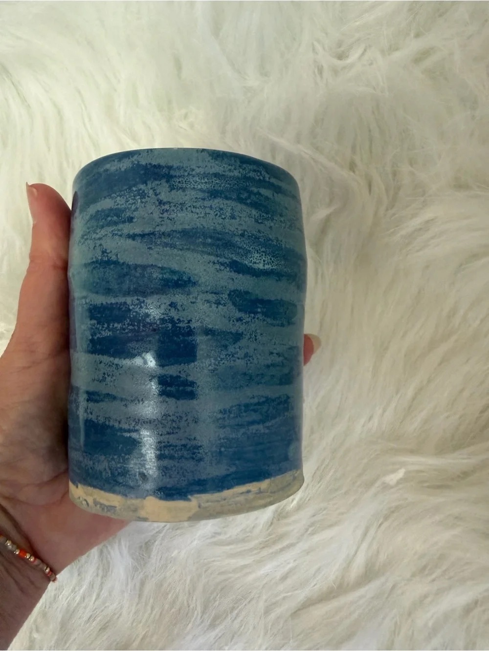 Blue Ceramic Accent Vase - Artisan Style